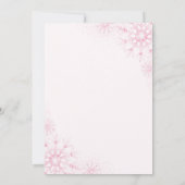 Roze Winter Baby Shower Uitnodiging voor Meisje (Achterkant)