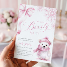 Roze Winter Baby Shower Uitnodiging voor Meisje