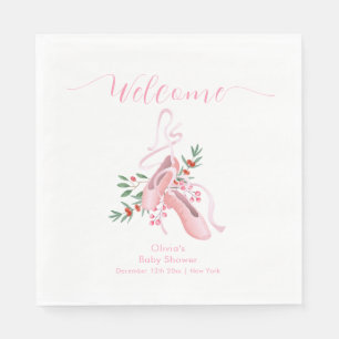 Roze Winter Ballerina Tutu Baby Shower Welkom Servet