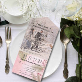 Roze Winter Berry Bloemen Kerstmis Foto E-mail All In One Uitnodiging