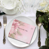 Roze Winter Berry Bloemen Kerstmis Minimale QR-cod All In One Uitnodiging