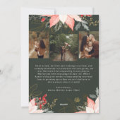 Roze Winter Bloemboog Vrolijk Zes Foto Kerstmis Feestdagenkaart (Achterkant)