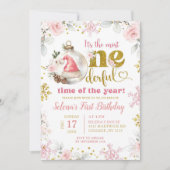 Roze Winter Bloemen Eerste Eervolle Verjaardag Mei Kaart (Voorkant)