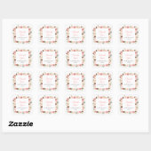 Roze Winter Bloemen Meisje Baby shower Dank u Vierkante Sticker (Vel)