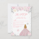 Roze Winter Blond Haar Prinses Zoet Zestien RSVP Kaartje (Voorkant)