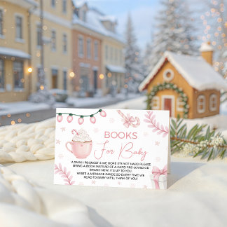 Roze Winter Boeken voor Baby Kaart
