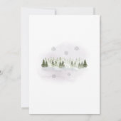 Roze Winter Bos Baby Shower Kaart (Achterkant)