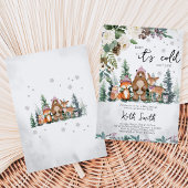 Roze Winter Bos Baby Shower Uitnodiging