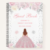 Roze Winter Bruin Haar Prinses Zoet Zestien Notitieboek (Voorkant)