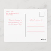 Roze Winter Brunette Haar Prinses Verjaardagsfeest Briefkaart (Achterkant)