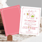 Roze Winter Christmas Hand getrokken Baby shower Kaart