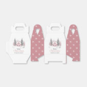 Roze Winter Cottage Kerstmis Bedankdoosjes (Uitgevouwen)