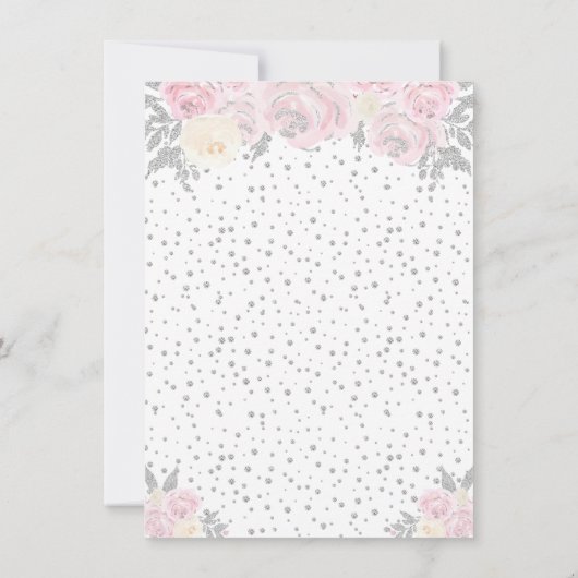 Roze Winter Donkere Huid Prinses Verjaardagsfeest Bedankkaart (Achterkant)