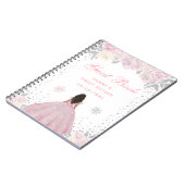 Roze Winter Donkere Huid Prinses Zoet Zestien Notitieboek (Linkerzijde)