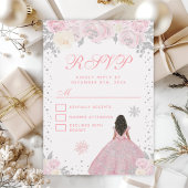 Roze Winter Donkere Huid Prinses Zoet Zestien RSVP Kaartje