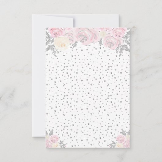 Roze Winter Donkere Huid Prinses Zoet Zestien RSVP Kaartje (Achterkant)