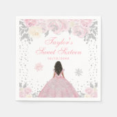 Roze Winter Donkere Huid Prinses Zoet Zestien Servet (Voorkant)