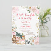 ROZE Winter Een beetje sneeuwvlok is onderweg Kaart (Staand voorkant)