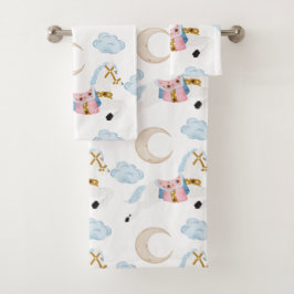 Roze winter feestdagen kinder paard bad handdoek