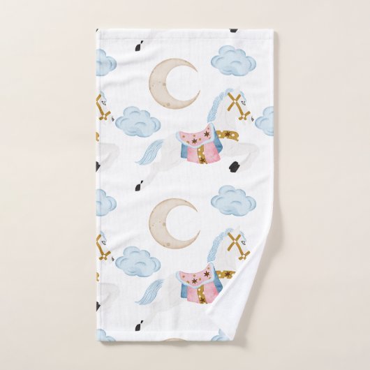 Roze winter feestdagen kinder paard bad handdoek (Handdoek)