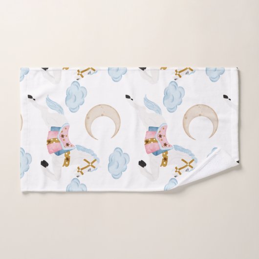 Roze winter feestdagen kinder paard bad handdoek (Handdoek)