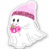 Roze Winter Ghost Sticker (Voorkant)