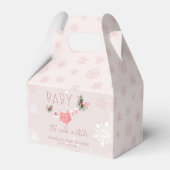 Roze winter Het is koud buiten Baby shower Bedankdoosjes (Achterkant)