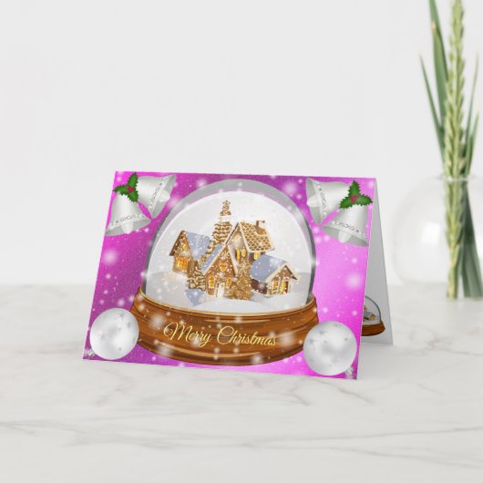 Roze winter kaart (Voorkant)
