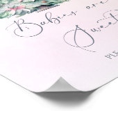 Roze winter kerst Baby shower Baby's zijn lief Poster (Hoek)
