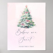 Roze winter kerst Baby shower Baby's zijn lief Poster (Voorkant)