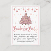 Roze Winter Kerst Baby shower Boeken voor Baby Informatiekaartje (Voorkant)