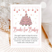 Roze Winter Kerst Baby shower Boeken voor Baby Informatiekaartje