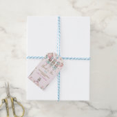 Roze Winter Kerst Ballerina's Verjaardag Cadeaulabel (Met Touw)