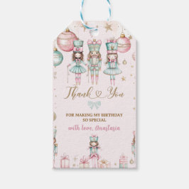 Roze Winter Kerst Ballerina's Verjaardag Cadeaulabel