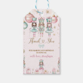 Roze Winter Kerstballerina's Verjaardag Cadeaulabel (Voorkant)
