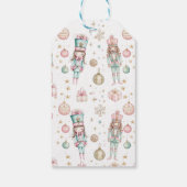 Roze Winter Kerstballerina's Verjaardag Cadeaulabel (Achterkant)