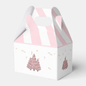 Roze Winter Kerstboom Santa Baby shower Bedankdoosjes (Achterkant)