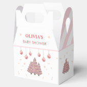 Roze Winter Kerstboom Santa Baby shower Bedankdoosjes (Geopend)