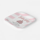 Roze Winter Kerstboom Santa Baby shower Papieren Bordje (Gebogen)