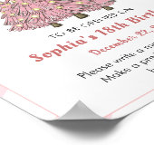 Roze Winter Kerstboom Verjaardag Tijd Capsule Poster (Hoek)