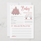 Roze Winter Kerstmis Baby voorspellingen advies sp Kaart (Voorkant)