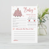Roze Winter Kerstmis Baby voorspellingen advies sp Kaart (Staand voorkant)