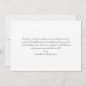 Roze Winter Kerstmis Meisje Baby shower Bedankkaart (Achterkant)