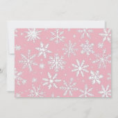  Roze Winter Kerstmis Sneeuwvlokken foto Feestdagenkaart (Achterkant)