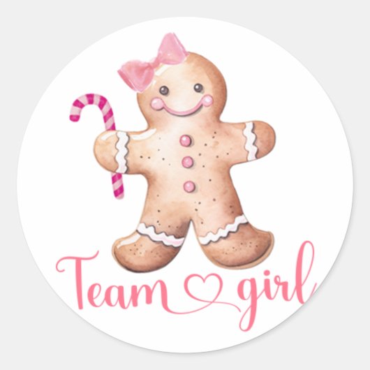 Roze Winter Koekje Team Meisje Sticker (Voorkant)
