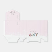 Roze Winter Koud Buiten Meisje Baby shower Bedankdoosjes (Uitgevouwen)