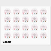 Roze Winter Koud Buiten Meisje Baby shower Ronde Sticker (Vel)