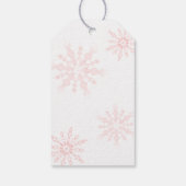 Roze Winter Meisje Baby shower Bedankt Cadeaulabel (Achterkant)