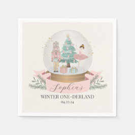 Roze Winter Nederland eerste verjaardagsfeestje Servet