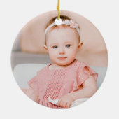 Roze Winter Onderland Meisje 1e Verjaardag Keramisch Ornament (Achterkant)